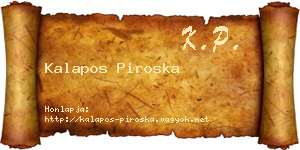Kalapos Piroska névjegykártya